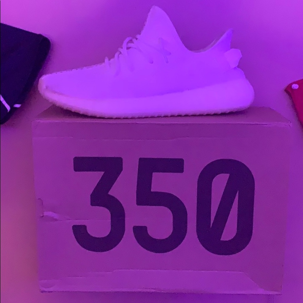 All white Yeezy 350 Boost